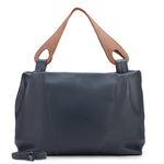 Bolsa Hobo Feminina Couro Legítimo Transversal Azul