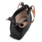 Bolsa Hobo Feminina Couro Legítimo Transversal Preta