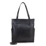 Bolsa Feminina Couro Legítimo Bolsos Externos Grande Preta