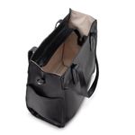 Bolsa Feminina Couro Legítimo Bolsos Externos Grande Preta