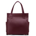 Bolsa Feminina Couro Legítimo Bolsos Externos Grande Marsala ( Vinho)