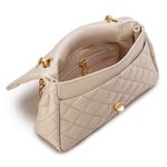 Bolsa Transversal Feminina Matelassê em Couro Alça de corrente Dourada – Off white 