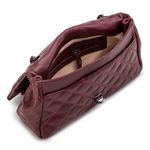 Bolsa Transversal Feminina Matelassê em Couro Alça de corrente Grafite - Marsala ( Vinho) 