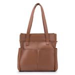 Bolsa Transversal Couro Legítimo Caramelo Bolsos Externos - Sem Forro