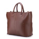 Bolsa Executiva Em Couro Legítimo Para Notebook Transversal Shopper Café