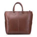 Bolsa Executiva Em Couro Legítimo Para Notebook Transversal Shopper Café