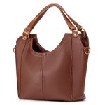 Bolsa Feminina em Couro Legítimo Meia Lua - Pinhão com Alça Caramelo