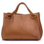 Bolsa Feminina Couro Legítimo Transversal Ombro Média Camel