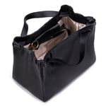Bolsa Feminina Couro Legítimo Transversal Ombro Média Preta