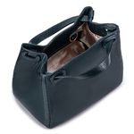 Bolsa Feminina Couro Legítimo Transversal Ombro Média Azul Marinho