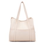 Bolsa Feminina Grande Tripla em Couro - Marfim