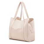 Bolsa Feminina Grande Tripla em Couro - Marfim