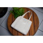 Bolsa Feminina Grande Tripla em Couro - Marfim