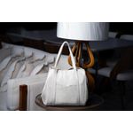 Bolsa Feminina Grande Tripla em Couro - Marfim