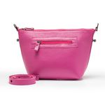 Bolsa Tulipa Feminina Transversal Couro - Pink