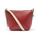 Bolsa Tulipa Feminina Transversal Couro - Vermelha