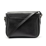 Bolsa Feminina Transversal Couro - Gerânio - Preto