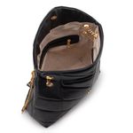 Bolsa Feminina Couro Legítimo Matelassê Alça Corrente Dourada - Preta