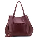 Bolsa Feminina Transversal Tiracolo Ombro Alça Removível e Regulável Tripla em Couro Legítimo - Vinho - Marsala