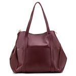 Bolsa Feminina Transversal Tiracolo Ombro Alça Removível e Regulável Tripla em Couro Legítimo - Vinho - Marsala