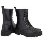 Coturno Feminino Cano Médio Crshoes Fosco Preto Com Ziper 