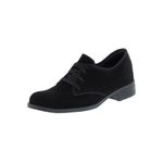 Oxford Feminino Salto Baixo CRshoes Camurça Preto