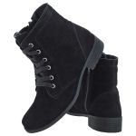 Coturno Feminino Preto Camurça CRshoes 