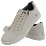 Sapatenis masculino casual CRshoes com ziper areia