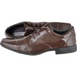 Sapato masculino social CRshoes verniz cafe com brinde carteira