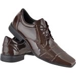 Sapato masculino social CRshoes verniz cafe com brinde carteira