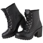 Coturno feminino tratorado CRShoes 2019 matelasse Preto