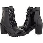 Coturno feminino tratorado CRshoes verniz Preto