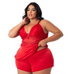 Baby doll vermelho Plus size