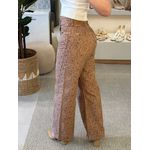 Calça Lez a Lez Wide Leg Estampada Em Sarja Marrom 2701