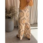 Calça Lez a Lez Pantalona Estampada Amarelo 2808