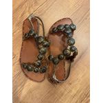 Rasteira CS Shoes Atena Pinhão E Bronze 2510