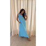 Vestido Regata 100% Italiano Reto Com Bolsos Azul Turquesa 1509 (29990)