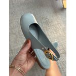 Sapatilha Slingback Carrano Bico Quadrado Azul Silver 0209