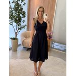 Vestido Linho Essencial Midi Azul Marinho 2410 