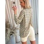 Camisa Lez a Lez Alongada Com Abertura Nas Costas Bege 2708