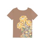 Blusa Lez a Lez Manga Curta Com Frente Estampada Em Bege Zefiro 1107 