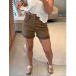 Shorts Maria Valentina Amplo Média Marrom 1911