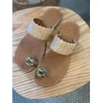 Rasteira CS Shoes Bibi Natural / Ouro 