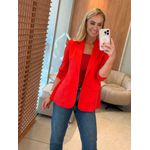 Blazer Lez a Lez Alongado Com Botão E Lapelas Vermelho 1211