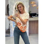 Blusa Lez a Lez Manga Curta Com Estampa Laranja 3010