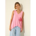 Regata Lez a Lez Decote V Estampa Localizada Rosa 2810 