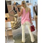 Regata Lez a Lez Decote V Estampa Localizada Rosa 2810 