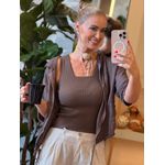 Jaqueta Bomber Com Capuz De Linho 100% Italiano Chocolate 1311