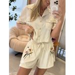 Shorts Lez a Lez Cintura Alta Bordado 2110