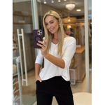 T Shirt Youbasic Manga 3/4 Com Gola V Pequim Branco 1909